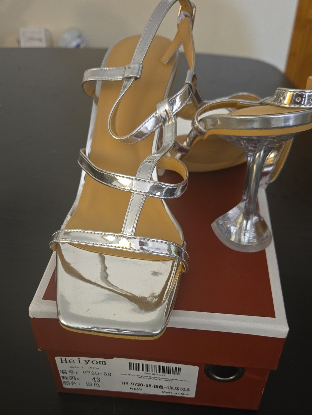 Silver Strappy High Heel